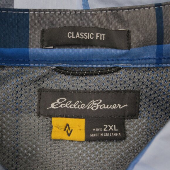 Eddie Bauer On the Go Shirt NWT Mens 2XL XXL Blue Travex FreeDry Classic Fit L/S - Picture 9 of 16